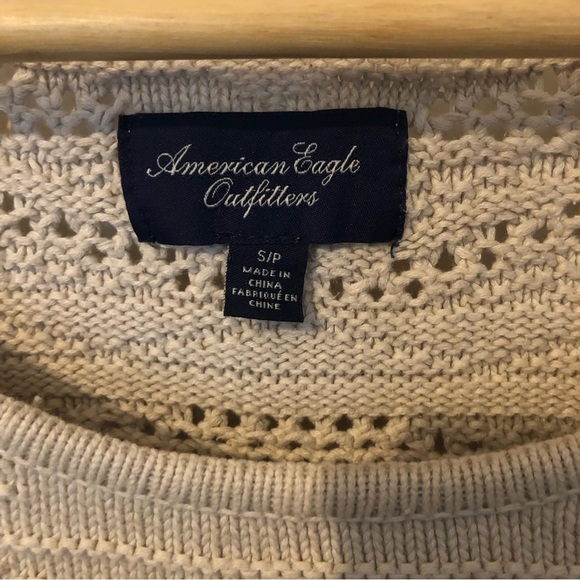 AMERICAN Eagle Boho Fringed 100% Cotton Knit Top Small - Picture 4 of 7